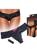 Hustler Toys Vibrating Panties Lace Up Back Thong With...