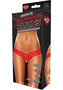 Hustler Toys Crotchless Stimulating Panties Thong With Pearl Pleasure Beads - Red - Small/medium